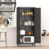 product-fancy-3297cb6e-3e94-42ea-9e7d-5a9ee76d1f94 Metal Storage Cabinet, Metal Kitchen Pantry Cabinet, Food Pantry Storage Cabinets With Doors And Shelves, Large Steel Storage Cabient For Dinning Room, Laundry Room, White/Black