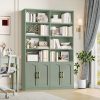 product-fancy-32a43952-b55c-4919-85bf-d342962b6363 FULTRU Bookshelf And Bookcase with Doors, 6 Tier Double Wide Large Bookshelves, Open Display Shelves, 73'' Tall Bookshelf with Storage Cabinets for Home Office, Living Room, Library, White
