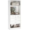 product-fancy-32c4898f-5bbf-450d-973a-bba920fb6290 Unikito 25 Inch Closet System with 4 Drawers, 2FT Wood Closets Organizer with Storage Shelves And Mirror Design, Freestanding Sturdy Walk in Closet Tower for Bedroom, 25" W X 16" D X 80" H, White