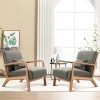 product-fancy-32d337f2-b77d-4da1-b9e7-8507dc2eb20f Mid-Century Modern Upholstered Accent Chair with Solid Wood Frame & Extra Pillow, Linen Lounge Reading Armchair for Game & Recreation Room Furniture
