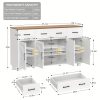 product-fancy-330d44c8-1497-4748-8413-9bab068dd8a9 55" Modern Farmhouse Sideboard Buffet Cabinet with Storage, 3 Drawers & 4 Doors, Ideal for Kitchen And Dining Room, Kitchen Decor