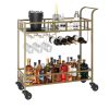 product-fancy-3354abf5-d4cf-4795-bd3a-04fd89d1406d Compact Two-Tier Wine Cart for Home Use, Featuring Mirrored Shelves, Wine Racks, And a Glass Holder, Ideal for Dining Rooms, Living Rooms, And Parties