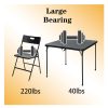 5pcs Card Table And Chairs, Portable And Foldable, 34-inch Plastic Folding Dining Table with Chairs Set Of 4 for Outdoor, Parties, Events, Picnic, Camping, And Game, Black