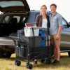[Heavy Duty Folding Wagon] LEVELEVE Heavy Duty Folding Wagon-2-in-1 Collapsible Cart 400lb, 650lb Capacity All-Terrain Wheels W/Brakes And ASide Pockets