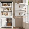 product-fancy-3390d30b-6fc9-4d02-b918-40ce12b72e21 Farmhouse Bookcases with Doors And Drawer, 6 Shelf Display Storage Shelves 70 in Tall Bookshelf for Home Office
