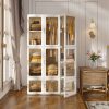 product-fancy-339ae13e-c59a-4204-92cf-d26286b9ebe5 Magnetic Transparent Door Portable Wardrobe, with A Sturdy, Foldable Frame And Easy Assembly. Features 2 Or 3 Hanging Rods for Clothing Storage, Suitable for Bedrooms, Living Rooms, Dormitories, And Apartments.