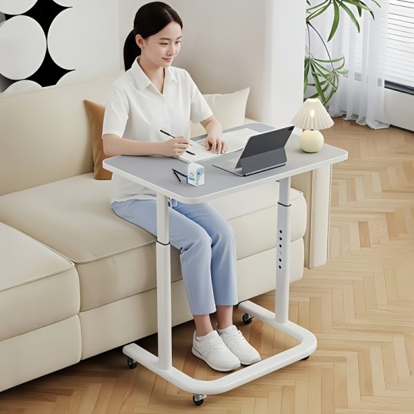 Multifunctional Height-Adjustable Table with /Metal Frame & MDF Top - Modern Entryway Desk Suitable for Shoe Bench, Sofa Side Table, Snack Storage, Compact Home Office Desk, Space-Saving Furniture for Small Spaces, Assembly Required