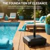 [Heavy-Duty Umbrella Base] 124lbs Heavy-Duty Mobile Umbrella Base with Wheels & Weighted Base Suitable for 1.3"-1.9" Poles, Powder-Coated Outdoor Umbrella Stand for Patio, Poolside, Deck, Garden, Stable Weighted Base for Market Table Umbrellas Holder
