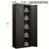 product-fancy-341cb2c6-67fc-4f99-9387-4449dc7b3bcc Metal Storage Cabinet, Metal Kitchen Pantry Cabinet, Food Pantry Storage Cabinets With Doors And Shelves, Large Steel Storage Cabient For Dinning Room, Laundry Room, White/Black