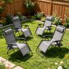 [Portable Foldable Chair] 4pcs Zero Gravity Lounge Chairs, Foldable Reclining Outdoor Chair with Pillow And Cup Holder, Space-Saving Portable Zero Gravity Chair for Patio, Poolside, Beach, Grassland, Camping