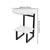 [Outdoor Round Side Table] Outdoor Round Side Table With Double-Layer Storage Shelf, MarbleTexture Imitation Stone Courtyard End Table, Sturdy Black Metal Frame, Weather-Resistant Side Table Is Suitable For Balcony Coffee Corner, Small Space Courtyard/Terrace/Balcony Furnitur
