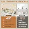 product-fancy-3450a010-3d87-4987-93d3-66c51d110005 Twin Toddler Floor Bed, Twin Floor Bed Frames for Girls/Kids/Baby, Floor Bed for Toddlers 1-3 Years Old, Floor Bed with Rails & Lockable Door, Twin Size Floor Bed - White