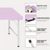 [Portable Picnic Table] Folding Table Purple Yellow Bule Portable Plastic Picnic Dining Table Fold-in-Half for Camp Party Kitchen Indoor Outdoor 4ft