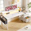 product-fancy-347fa2b3-372b-4c40-aaab-fc6d477a5d21 Enhomee 57" Computer Desk with Drawers And Printer Space, Office Desk with Power Outlets, Home Office Desks with File Drawers Cabinet, Study Writing And Gaming Desk with Shelves Monitor Stand