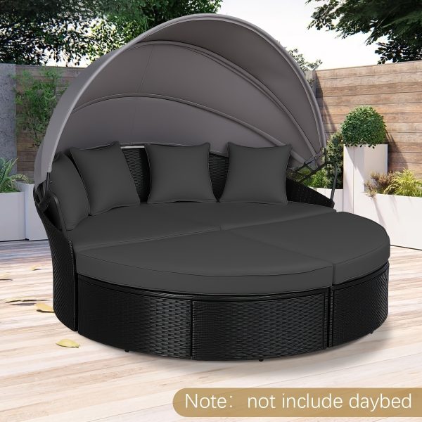 product-fancy-348b71f0-a03c-4f38-be75-48883cfa8bfc Replacement Sun Bed Cushion, Outdoor Round Daybed Cushion with Weather Resistant And Fade-Resistant Cover, Patio Furniture Seat