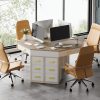 product-fancy-348c0eac-4930-4138-916f-4cae0aa51540 Triangle Corner Desk, Modern Computer Desk With 3 Drawers, 90-Degree Writing Desk PC Table Makeup Vanity Desk With Storage For Home Office, Living Room, Bedroom (White And Grey)