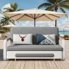 product-fancy-34d712ac-44c6-4a9d-acc5-0e118909eccd Modern Three-in-one Extendable Sofa Bed, Equipped With 2 Throw Pillows And A Solid - Wood Storage Box, Suitable For Patios And Living Rooms