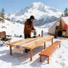 Foldable Beach Picnic Table 60-Inch Low-Profile, Portable Wooden Bohemian-Style Travel Picnic Table, Suitable for Indoor And Outdoor Occasions Including Picnics, Beach Trips, BBQs, Camping, Gatherings, Outdoor Dining, Gardens, And More.