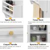 product-fancy-34ec39c7-2b00-409c-9111-6f8158c93256 Rolling Kitchen Island with Drop Leaf, Thicken Rubberwood Top, Spice Rack, Towel Rack, Drawer, 43.3" Portable Mobile Kitchen Island Carts Table, Storage Cabinet, Both Wheels And Feet