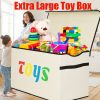 31.7gal Extra Large Box, Collapsible Sturdy Kids Chest For Boys, Girls, Kids, Storage Organizer Bins With Lids, Box Basket For Living Room, Bedroom, Nursery