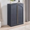 product-fancy-35023935-d97b-4e13-a363-27dafa260e2c JXQTLINGMU Modern 5 Drawers Dresser For Bedroom With Arched Panel, 44" Tall Dresser For Closet With Metal Handles, Push-to-Open Wood Storage Closet Dressers Tv Stand For Living Room, Hallway
