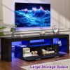 product-fancy-35067f82-ba04-4baf-9f43-7ab06c566918 71" High Gloss LED TV Stand for 55/65/75/80 Inch TVs, Gaming Entertainment Center with Cabinet for PS5, Modern Media Console TV Stand with LED Lights, Wood Television Stand with Storage for Living Room, Game Room, Bedroom, White/Black