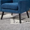 product-fancy-351f3d9f-4d9a-4a16-96e4-19052d7e0421 Mid-Century Modern Tufted Accent Chair, Ergonomic Wingback Armchair with Detachable Armrests, Linen & Suede Fabric Lounge Chair for Living Room Bedroom Office