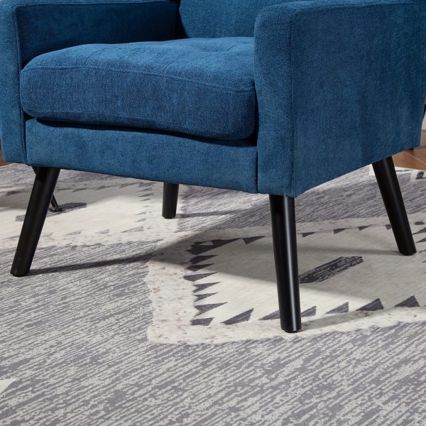 product-fancy-351f3d9f-4d9a-4a16-96e4-19052d7e0421 Mid-Century Modern Tufted Accent Chair, Ergonomic Wingback Armchair with Detachable Armrests, Linen & Suede Fabric Lounge Chair for Living Room Bedroom Office