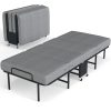 Folding Bed with Mattress, Twin Foldable Guest Bed for Adults, Roll Away Bed, Portable Bed with Memory Foam Mattress & Sturdy Metal Frame for Bedroom, Office, Apartments, Space-Saving Design for Easy Storage, 77" X 38"