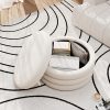 product-fancy-35689b2c-ee28-44a0-bb53-3a1de83e998e 30 Inch Round Ottoman Coffee Table with Storage & Sherpa Top - Large Multi-Functional Modern Footrest Suitable for Couch, Cream White Frame/Plywood Base Furniture for Living Room, Space-Saving Tray Table for Small Spaces