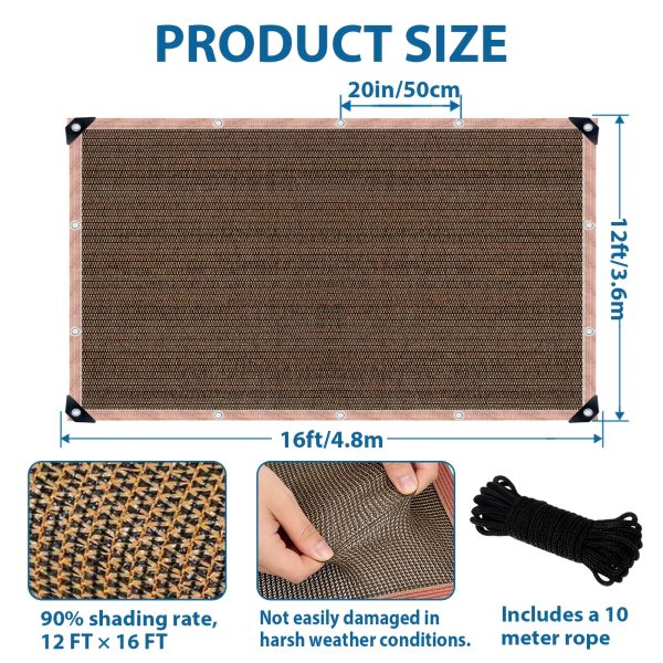 product-fancy-3589076b-a01c-4f24-aae6-2ce88aaa267e Outdoor Shade Net - Brown, Uv-Resistant, Durable Canopy, Suitable for Travel, Picnics, And Pools - Available In Various Sizes.