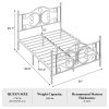 Bed Frame with Under-Bed Storage, Metal Platform Bed with Vintage Butterfly Pattern Headboard and Footboard, Twin/Full/Queen Size, No Box Spring Needed, Easy to Assemble, Noise-Free, Black/White