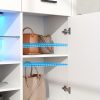 product-fancy-35afaa44-2564-4994-9a76-8cfad53e605a Wardrobe Armoire Closet with Charging & LED Light, Walk-in Closet Island Dresser with Glass Showcase, 4 Drawers & Doors, Modern Cabinet Organizer with Bench, Wardrobe Clothes Organizer with Closet Shelves (White)