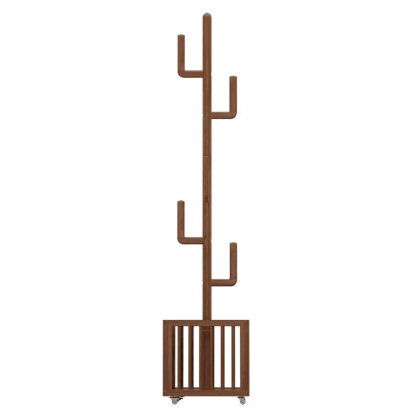 product-fancy-35d9c9f8-402e-4816-b679-85ab69e682e2 Solid Wood Coat Rack Stand Hanging Clothes Rack with Storage Basket Storage Function Home Decor Free Shipping