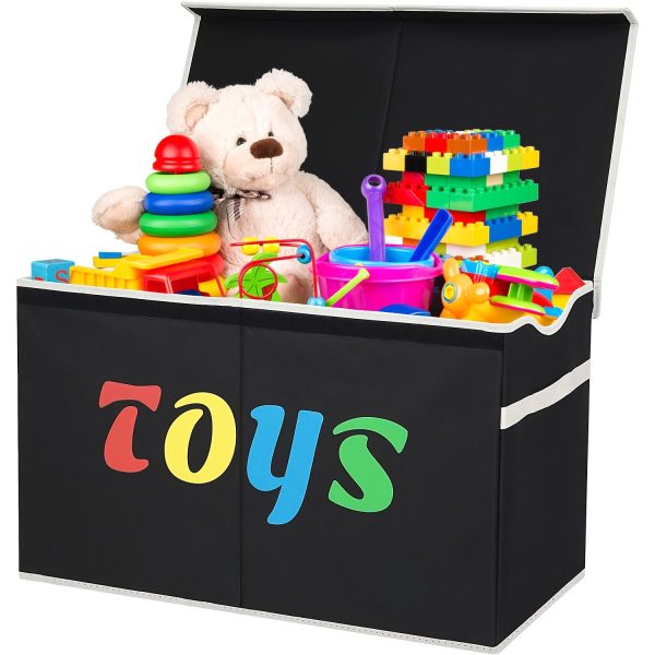 31.7gal Extra Large Box, Collapsible Sturdy Kids Chest For Boys, Girls, Kids, Storage Organizer Bins With Lids, Box Basket For Living Room, Bedroom, Nursery