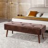 product-fancy-36ab9028-af69-43f5-9ad1-aeee82d099bc 44-inch Brown Pu Bench, Bedroom Bench, Living Room Shoe Bench, Suitable for Multiple Scenes, Multiple Colors Available