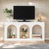 70.86" Console Table with Storage, Narrow Entryway Table with Arched Open Shelf, Farmhouse Sofa Table Behind Couch for Hallway, Living Room