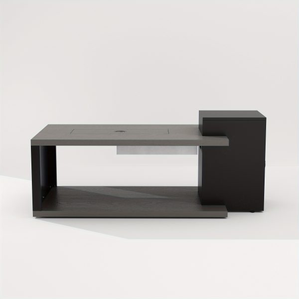 product-fancy-36bd68fb-a5be-42cb-b6fa-64eb89297d29 53.1'' Wide Modern Outdoor/ Coffee Table & Side Table - All-Weather & Steel with Wood Grain, Low-Maintenance Furniture for Living Room, Balcony, Courtyard - Easy Assembly (Some Tools Required)