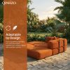 [Modular Sofa Bed] 107.8 Inch Corduroy Modular Sofa Bed - Convertible King Bed Suitable for Patio, Balcony & Beach House, No Assembly Required Outdoor Couch with Foam Frame, High-Density Foam Cushioning, Luxury for -Weather Living Room Furniture