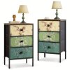 product-fancy-374ed85b-6264-4694-852a-04d2897c0cbf Nightstand Set of 2, Night Stand with Fabric Drawer, Mesh Shelf, Side Table with Storage, Fabric Drawer Dresser, Open Shelf, Metal Frame, Bedroom