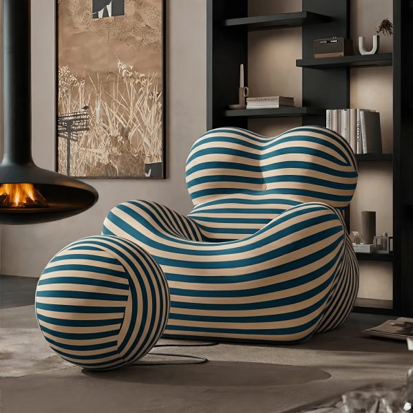 product-fancy-37cda810-2efe-42df-bbb8-cc6c6e97412e Luxury Modern Italian Lounge Chair & Footrest - 39.37'' Bean Bag Chair with Memory Foam, Floor-Level Single-Seat Sofa for Apartment Living Room, Balcony - No Assembly Required, Space-Saving for small flats/Dorms (Ideal