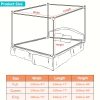 Bracket Set, Fully Enclosed Canopy Bed Curtain, Bed Frame Three-Piece Set