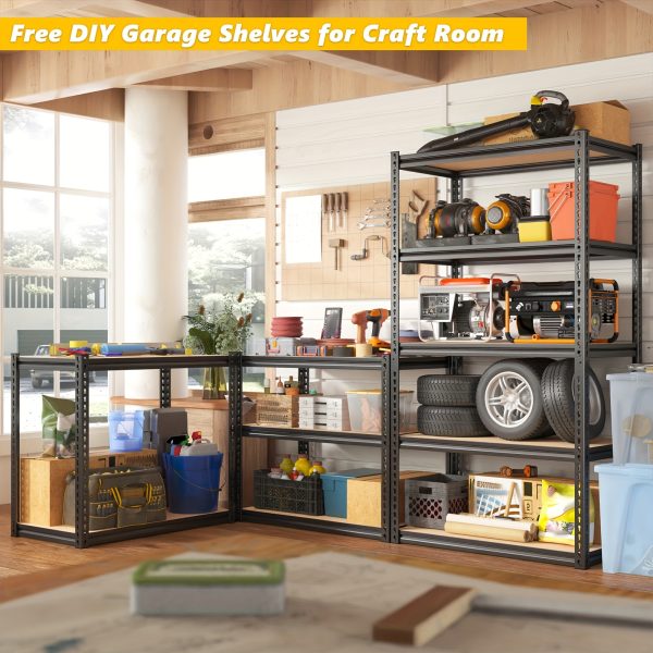 [Heavy Duty Shelving] 72''H Kitchen Standing Rack/Standing Baker'S Rack 2000LBS Garage Shelving 72"H X35.5"W X15.8"D Storage Shelves Heavy Duty Shelving 5 Tier Metal Shelves For Garage Shelves, Adjustable Shelving Unit For Kitchen Basement Pantry Utility Rack Shelf