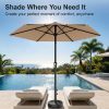 [Heavy Duty Patio Umbrella] 9ft Outdoor Umbrella, Heavy Duty Patio Umbrella with Crank, 6 Sturdy Ribs, UV Block for Market, Pool, Backyard, Garden (Base Sold Separately)