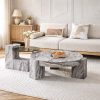 product-fancy-38a43c65-a615-4945-ac5d-31307c93d613 MUUOKY Modern Round Nesting Coffee Table with Faux Marble Top & Glass Side Table - 24” Center Table Suitable for Living Room, 2-Tier Space-Saving, Easy Assembly, Luxury Apartment Furniture, Engineered Wood Base for Small Homes
