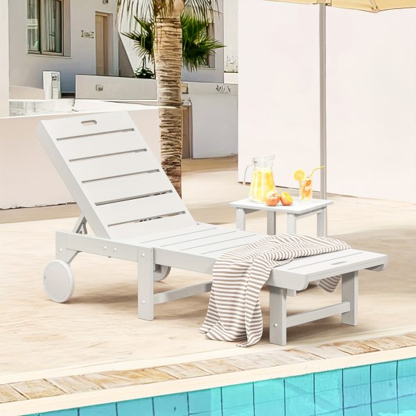 product-fancy-38d19162-bbea-4e57-aeca-8052b8b66573 Chaise Lounge Chair Outdoor, HDPS Material, Outdoor Pool Lounge Chairs with 5-Position Backrest, Patio Lounge Chair with Wheels for Outside, Poolside, Beach