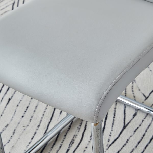 product-fancy-39108e45-cb21-4b22-9aa7-d65d3901668f Modern PU Leather Dining Chairs Set of 4 - Light Gray/Dark Gray Suitable for Kitchen, Living Room & Dining Room, Foam Cushioned Seats, Cantilever Base with Anti-Slip Footpads, PVC-Coated Faux Leather Armless Chairs, Easy Assembly