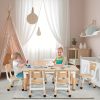 product-fancy-39309aa2-39e4-4041-b796-23afe7721e6f Kids Table And 6 Chairs Set, Rectangular Plastic Graffiti Desk, Preschool Activity Art Craft Table, for Boys And Girls Halloween Christmas Gifts