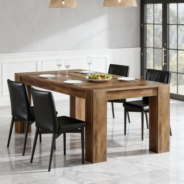 Rectangular Dining Table Measuring 63 Inches, Suitable for 4 to 6 Individuals, Perfect for Kitchen Or Dining Room Use, Featuring a Farmhouse Wooden Design