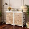 product-fancy-3969d032-ac70-4ac7-94fd-71affca90c5d 5-Drawer Beige & White Wood Mobile File Cabinet, Industrial Rolling Printer Stand with Herringbone Pattern for Home Office Storage, Durable Engineered Wood Design